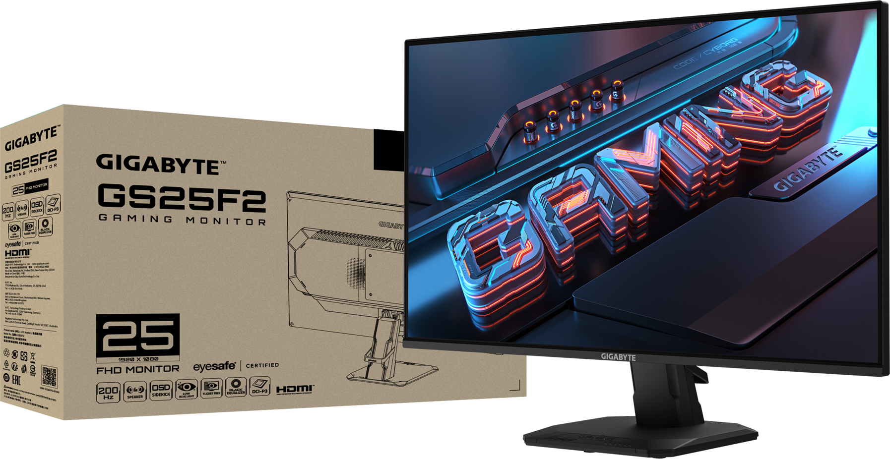 Gigabyte GS25F2 25 inch Full HD 200Hz IPS Gaming Monitor - CCL